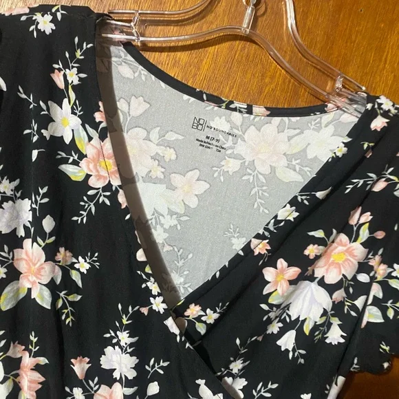 No Boundaries Black Floral Midi Dress - Picture 2 of 4